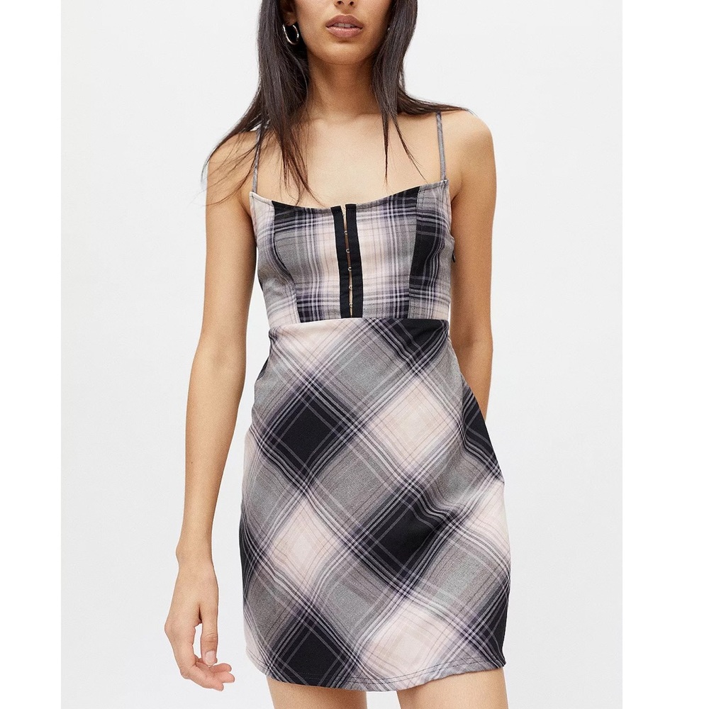 NWT UO Plaid Y2K 90s Plaid Mini Dress